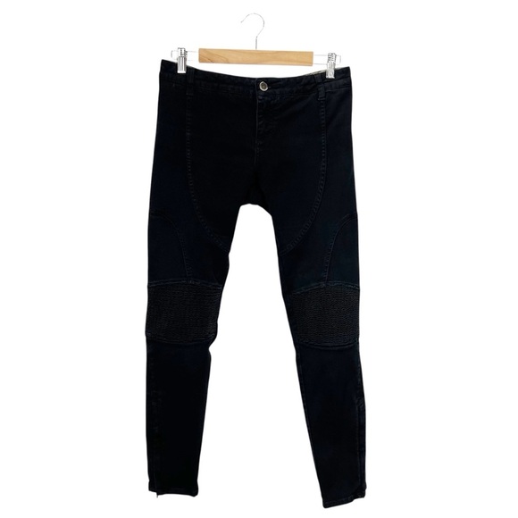 Stella McCartney Vintage Moto Skinny Jeans Size 29/6 Black Biker Denim Vtg Y2K - Picture 1 of 12